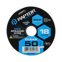 Raptor Vice Series CCA Speaker Wire | 18GA | 50 ft. | Clear - RSW18-50