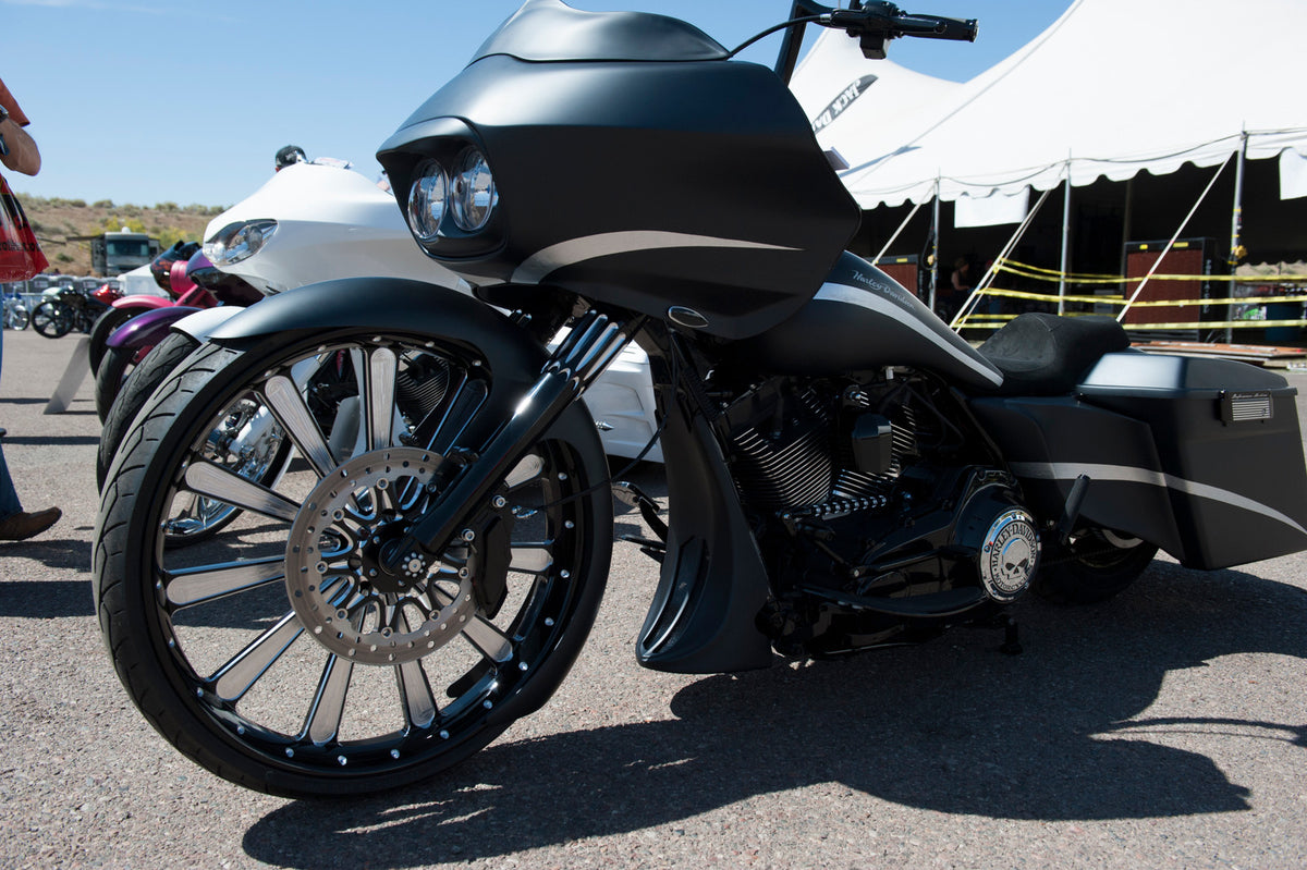 Elliptical Illusion Harley Softail | Dyna | Sportster Black Double Cut Wheels