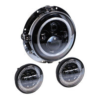 Metra Round Motorcycle Headlight - 7 Inch/4.5 Inch - BC-706RGBKT