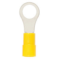 Install Bay Yellow Vinyl Ring Terminal 12-10 Gauge #6 Package of 100 - YVRT6