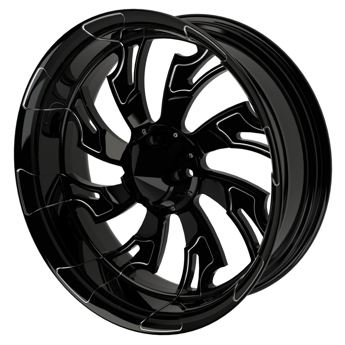 18x7" Harley-Davidson Guinzu Black Double Cut Trike Rear Wheel