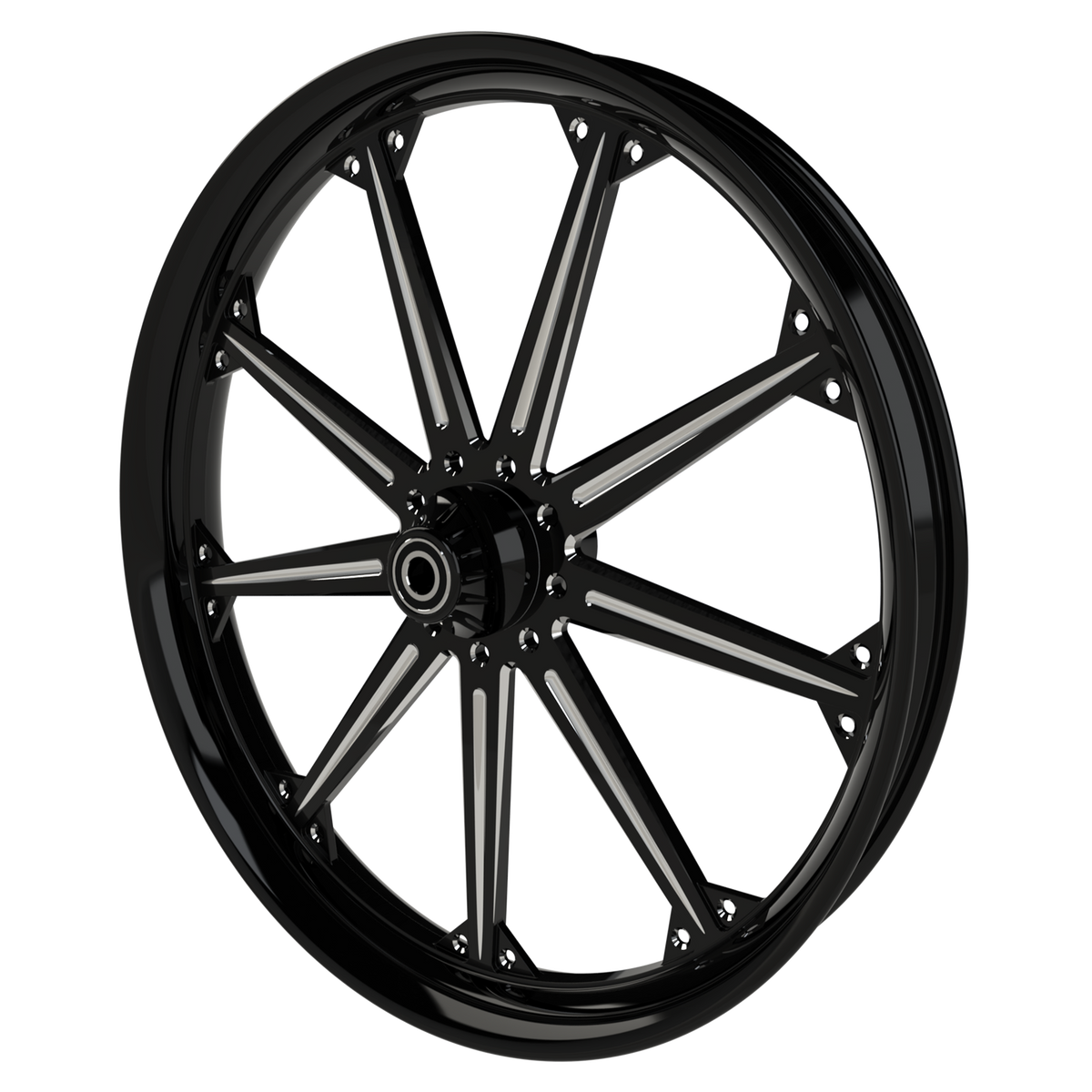 High Stakes Harley Touring Black Double Cut Wheels