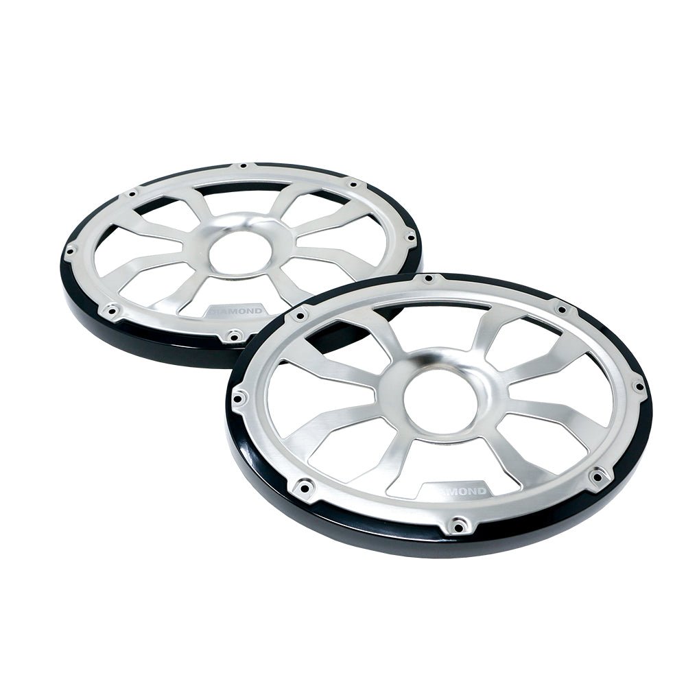 Diamond Audio 6"x 9" Flush Mount Speaker Grills - Brushed Aluminum/Black (Pair) - HXM69FGB