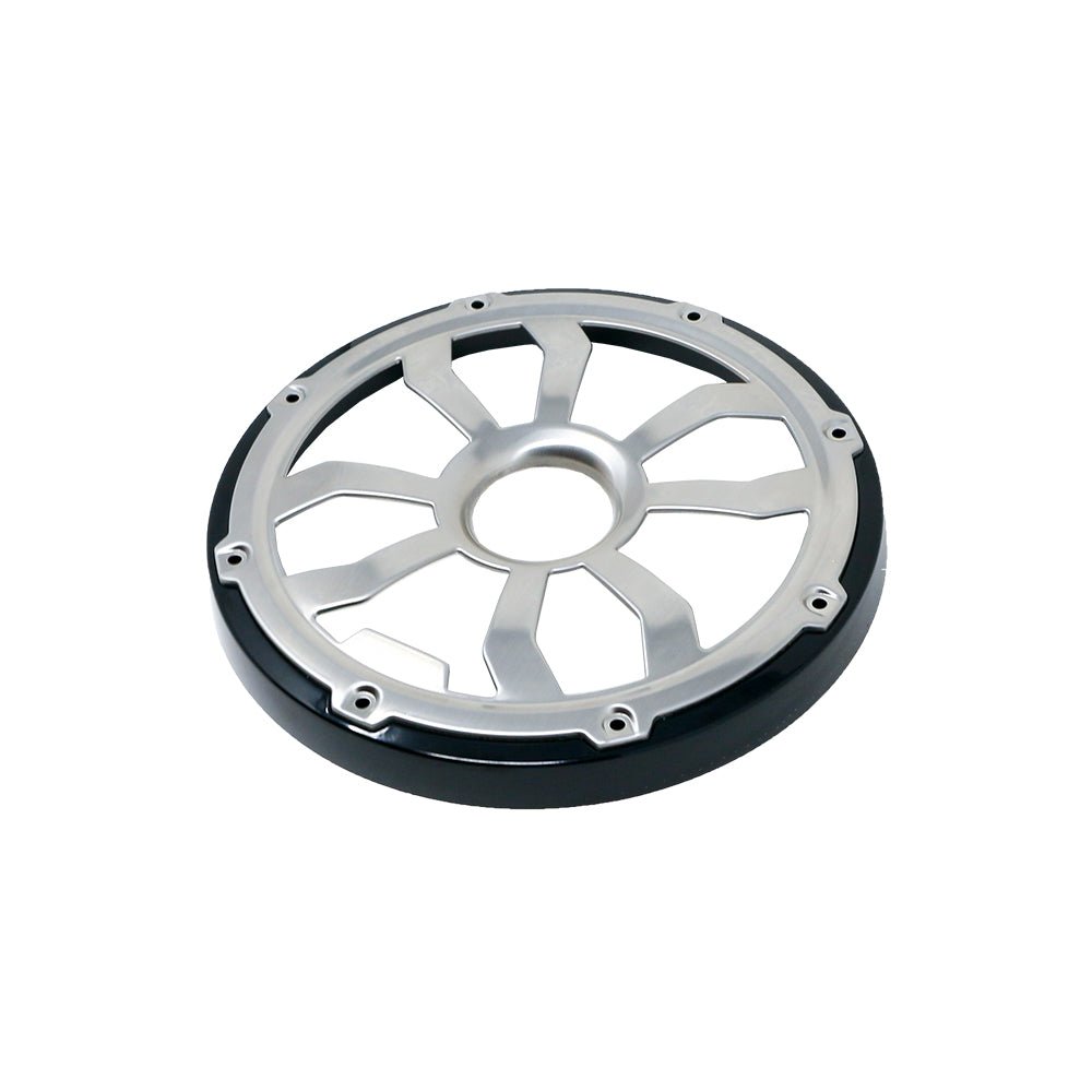 Diamond Audio 8" Elite Flush Mount Speaker Grills - Brushed Aluminum/Black (Pair) - HXM8FGB
