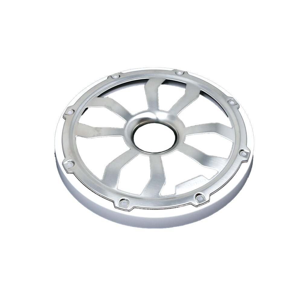 Diamond Audio 8" Elite Flush Mount Speaker Grills - Brushed Aluminum/White (Pair) - HXM8FGW