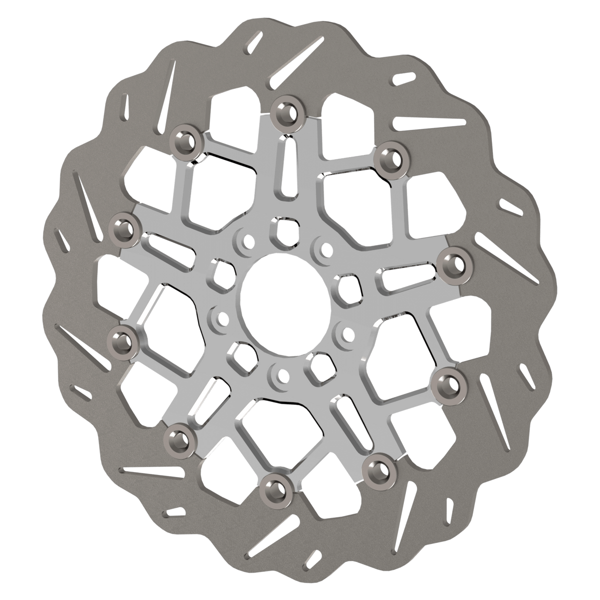 RaceLite 11.5" floating rotor with wave ring chrome