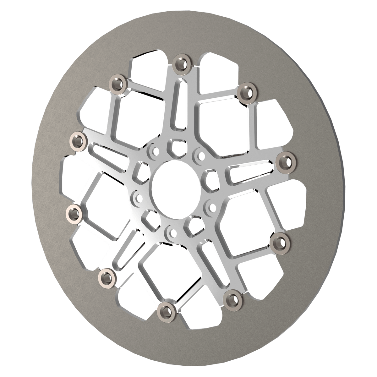 RaceLite floating motorcycle rotor in chrome