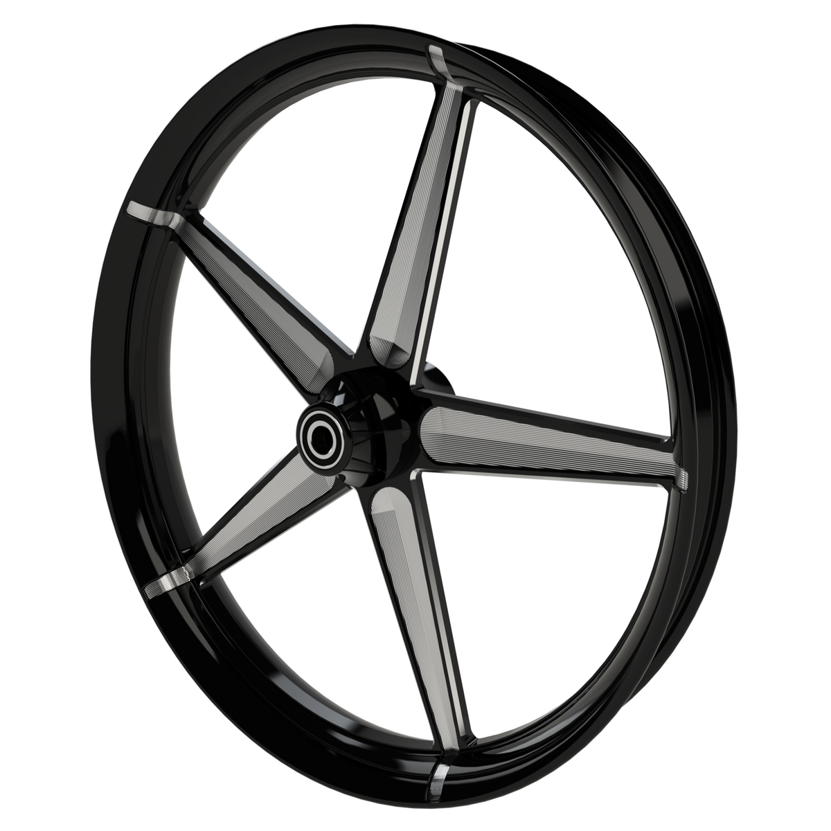 Rev Limit Harley Softail | Dyna | Sportster Black Double Cut Wheels