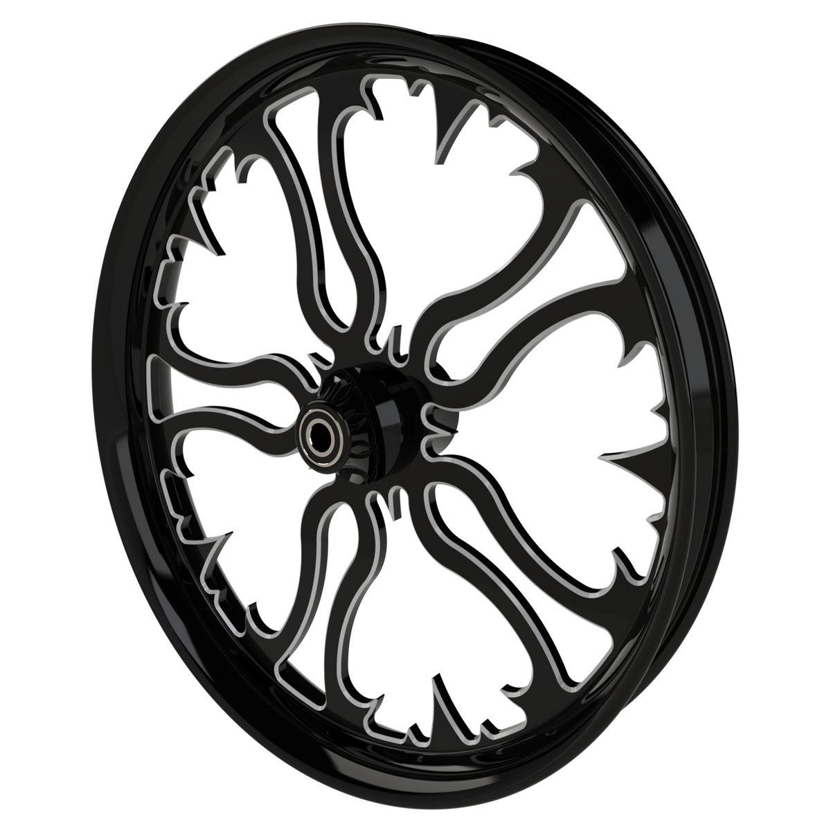 Ring of Fire Harley Softail | Dyna | Sportster Black Double Cut Wheels