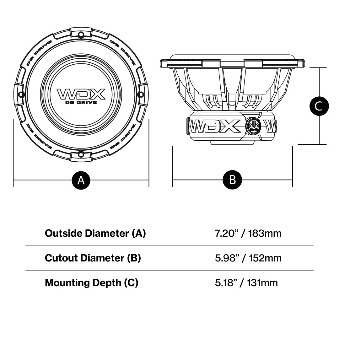 DB Drive WDX6.5G2.4 : 6.5" Dual 4-Ohm Subwoofer