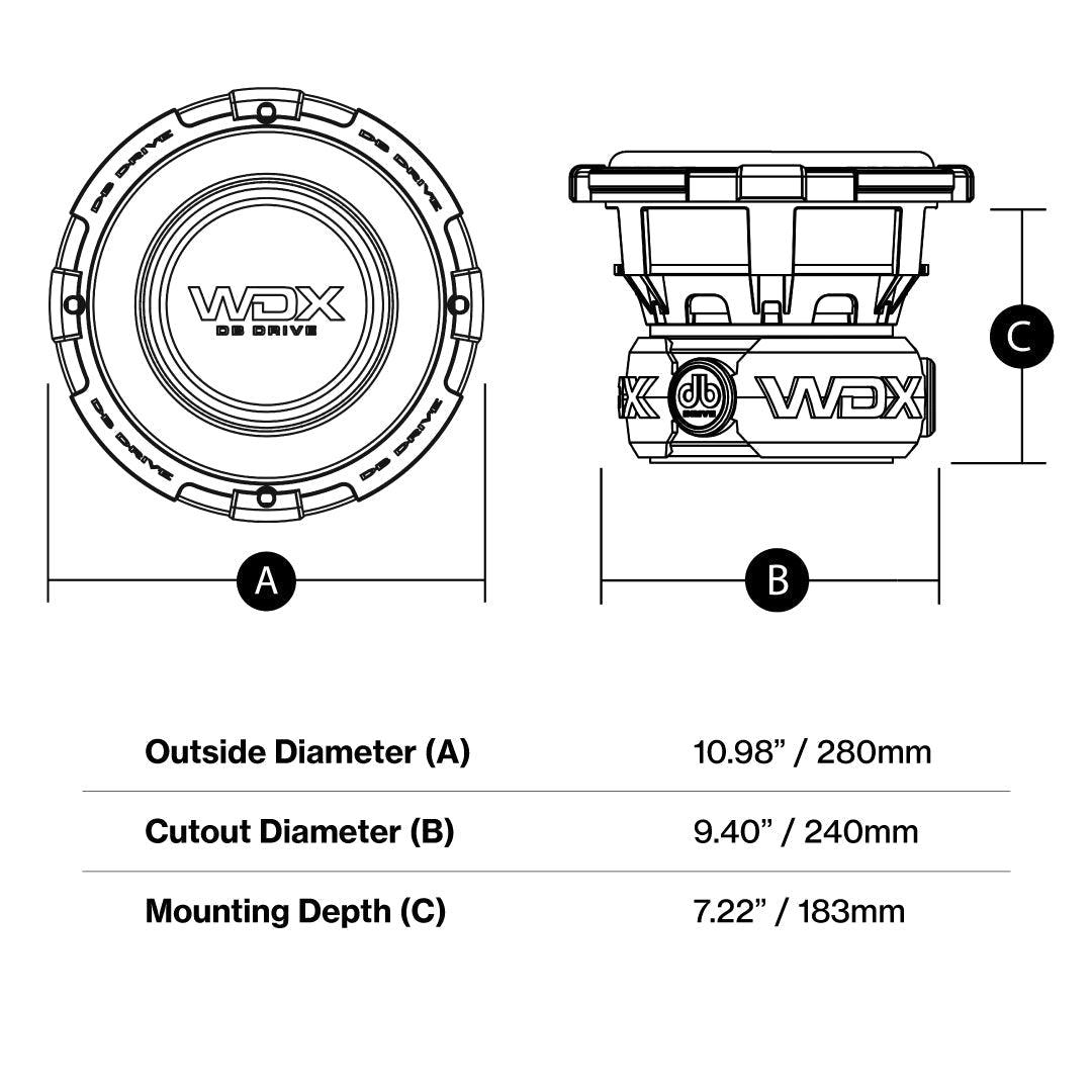 DB Drive WDX10G5.4 : 10" Dual 4-Ohm Subwoofer