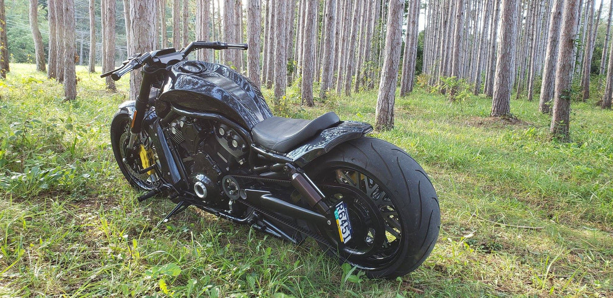Super Street with Dimples Harley Softail | Dyna | Sportster Black Double Cut Wheels