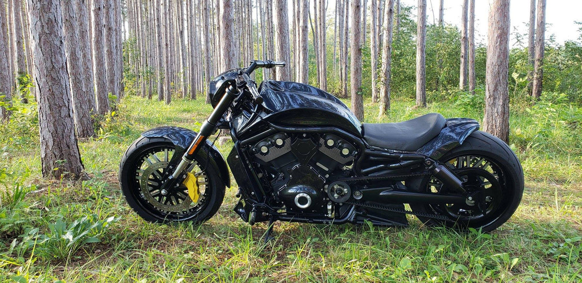 Super Street with Dimples Harley Softail | Dyna | Sportster Black Double Cut Wheels