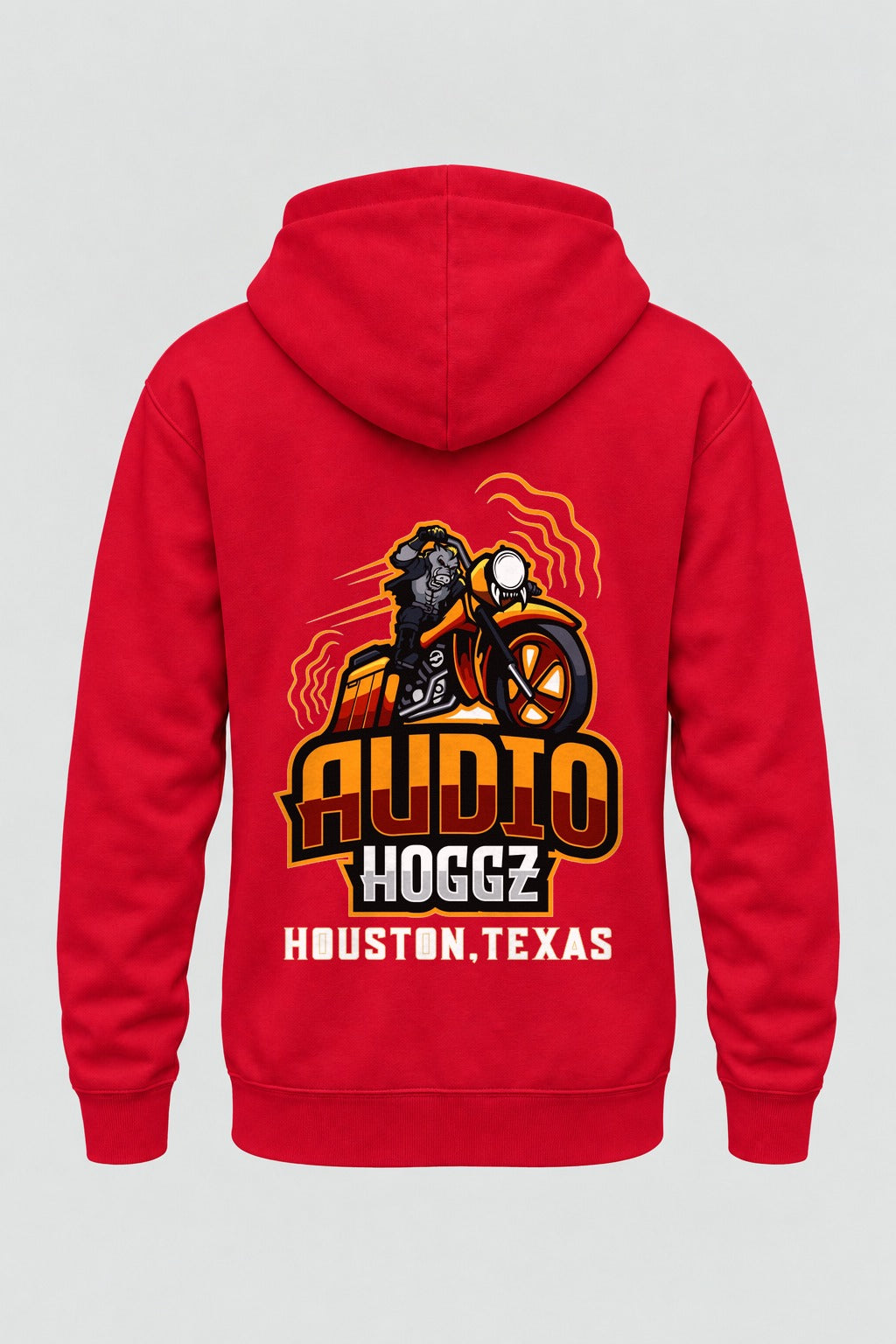 Audio Hoggz "I Can Harley Hear You" Hoodie - Red - back