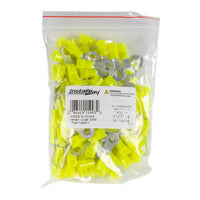 Install Bay Yellow Nylon Ring Terminal 12-10 Gauge 1/4 in Package of 100 - YNRT14