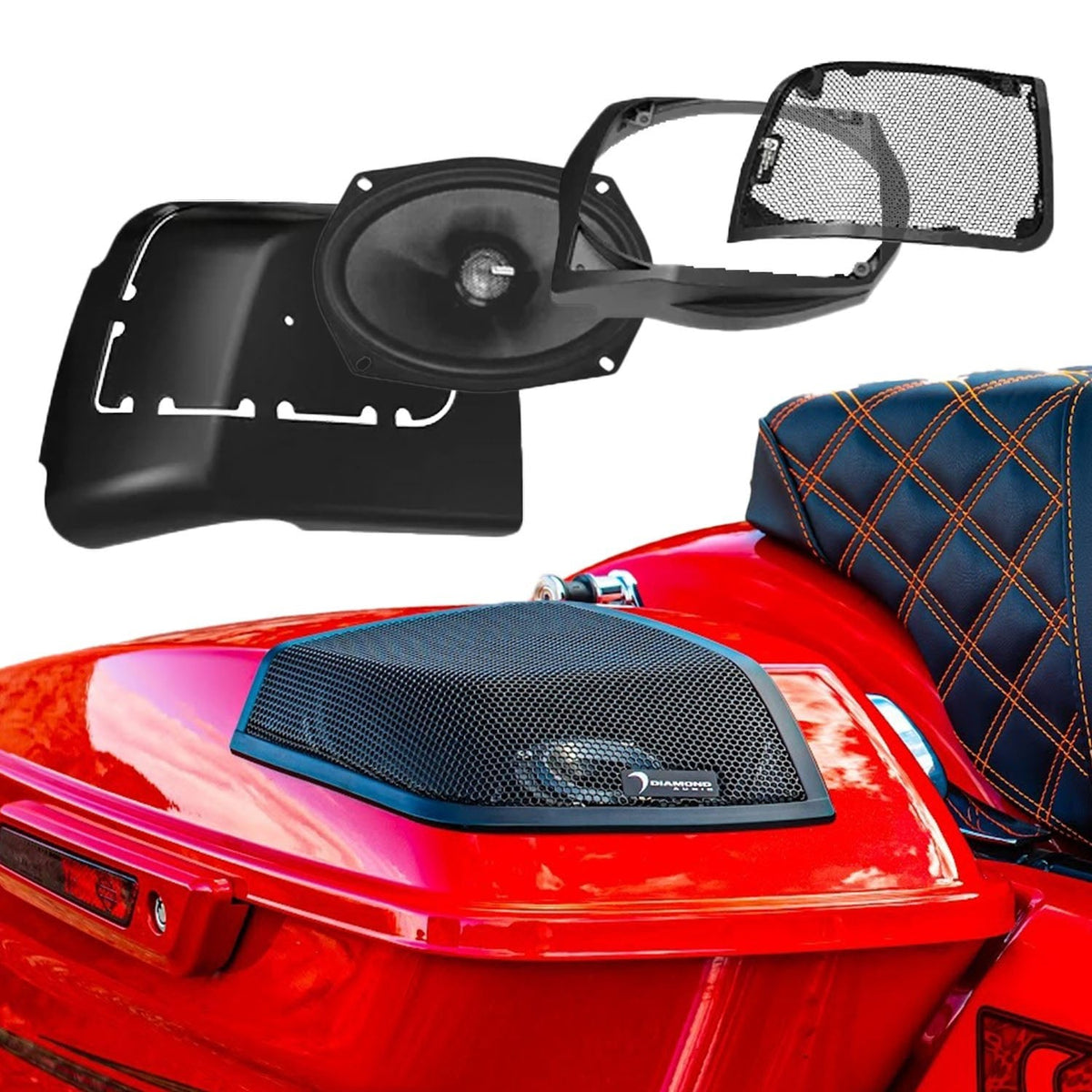 Diamond Audio 2014-2023 Harley Davidson® Cut In Lid Kit with MS69CX (4Ω) Speaker - MSMS694LK