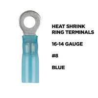 Install Bay Heat Shrink Blue Ring Terminal 16-14 Gauge #8 - HSBRT8