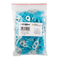 Install Bay Heat Shrink Blue Ring Terminal 16-14 Gauge 1/4 inch - HSBRT14