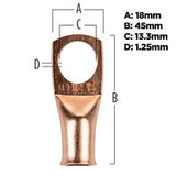Install Bay Uninsulated Ring Terminal 1 Gauge 1/2 inch Copper -10 Pack - CUR112