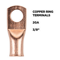 Install Bay Copper Uninsulated Ring Terminal 2 Gauge 3/8 inch - CUR238