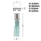 Install Bay Heat Shrink Female Blue Quick Disconnects 16-14 Gauge .250 - HSFBD