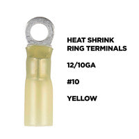 Install Bay Heat Shrink Yellow Ring Terminal 12-10 Gauge #10 - HSYRT10
