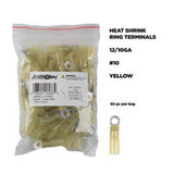 Install Bay Heat Shrink Yellow Ring Terminal 12-10 Gauge #10 - HSYRT10