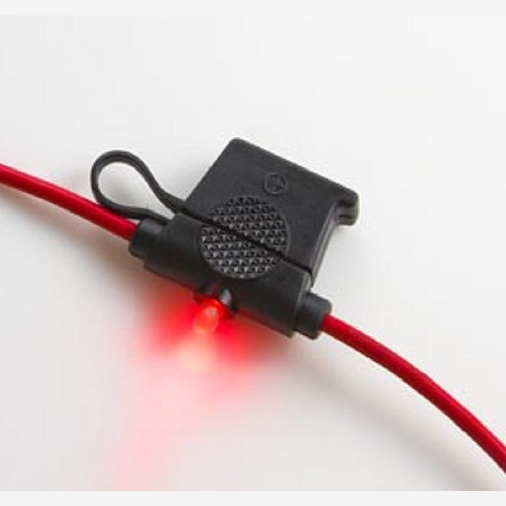 Install Bay In-line Fuse Holder With Indicating LEDs - Regular Fuses - LPR-04B-I-12R