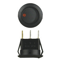 Install Bay Round Rocker Switch With Red Led No Leads 20amp - Pack of 5 - IBRRSR
