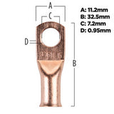 Install Bay Copper Uninsulated Ring Terminal 6 Gauge 1/4 inch - CUR614