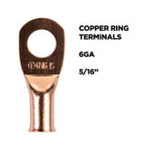 Install Bay Copper Uninsulated Ring Terminal 6 Gauge 5/16 inch - CUR6516