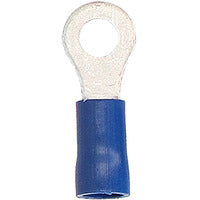 Install Bay Blue Vinyl Ring Terminal 16-14 Gauge #8 - Package of 100 - BVRT8
