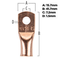 Install Bay Copper Uninsulated Ring Terminal 2 Gauge 1/4 inch - CUR214