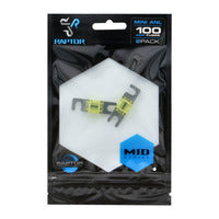 Raptor Mid Series Nickel-Plated Mini ANL Fuses | 100A | 2 Pack - RMANL100
