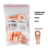 Install Bay Copper Uninsulated Ring Terminal 1/0 Gauge 5/16 inch - CUR10516