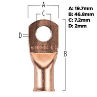 Install Bay Copper Uninsulated Ring Terminal 1/0 Gauge 3/8 inch - CUR1038