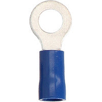 Install Bay Blue Vinyl Ring Terminal 16-14 Gauge #6 - Package of 100 - BVRT6