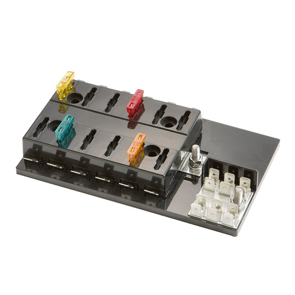 Install Bay Fuse Block ATC 12 Position Block with Grounding Pad - BLC-112-G
