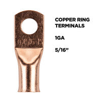 Install Bay Copper Uninsulated Ring Terminal 1 Gauge 5/16 inch - CUR1516