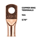 Install Bay Copper Uninsulated Ring Terminal 1 Gauge 5/16 inch - CUR1516