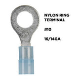 Install Bay Blue Nylon Ring Terminals 16-14 GA 1/4 inch - Package of 100 - BNRT14