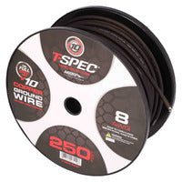 T-Spec V10 OFC Tinned Ground Wire | 8 AWG | 250 ft. | Black - V10GW-8250
