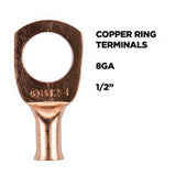 Install Bay Copper Uninsulated Ring Terminal 8 Gauge 1/2 inch - CUR812