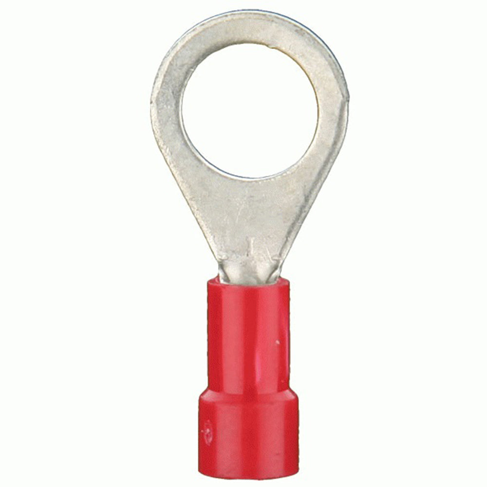 Install Bay Red Vinyl Ring Terminal 8 Gauge #8 - Package of 25 - RVRT88