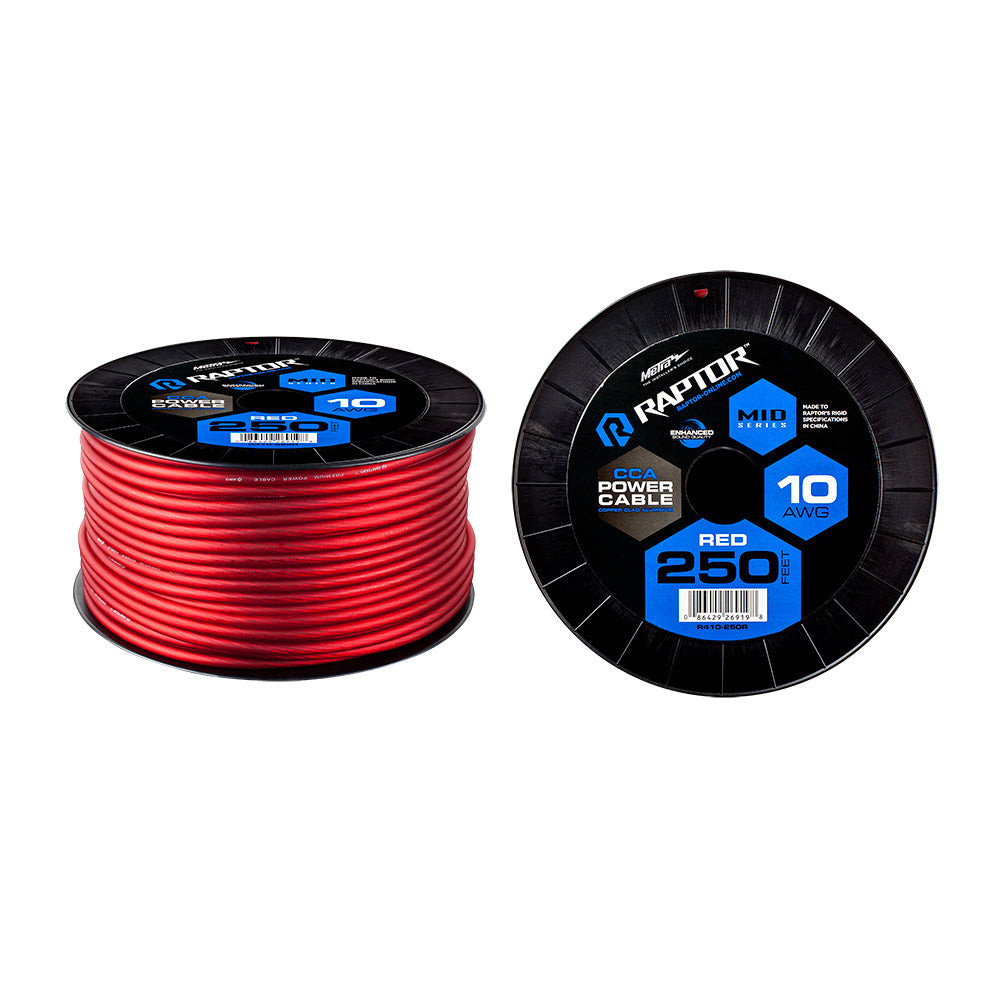 Raptor R4 Mid Series CCA Power Cable | 10 AWG | 250 ft. | Red - R4R10-250