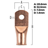 Install Bay 2/0 GA 1/4In Copper Ring - 5Pk - CUR2014