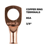 Install Bay Copper Uninsulated Ring Terminal 8 Gauge 3/8 inch - CUR838
