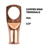 Install Bay Uninsulated Ring Terminal 1 Gauge 1/2 inch Copper -10 Pack - CUR112