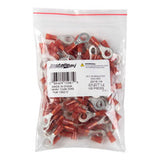 Install Bay Ring Terminal | Red Nylon | 22-18GA | 1/4" | 100 Pack - RNRT14