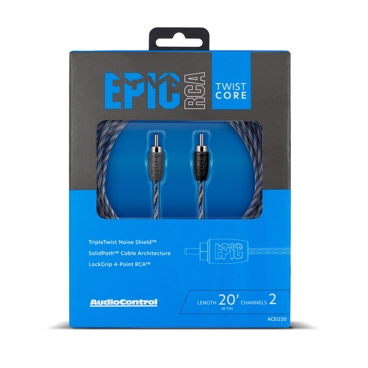 AudioControl EPIC 2-Channel Twistcore Pair RCA Interconnect (1.5ft - 20ft)